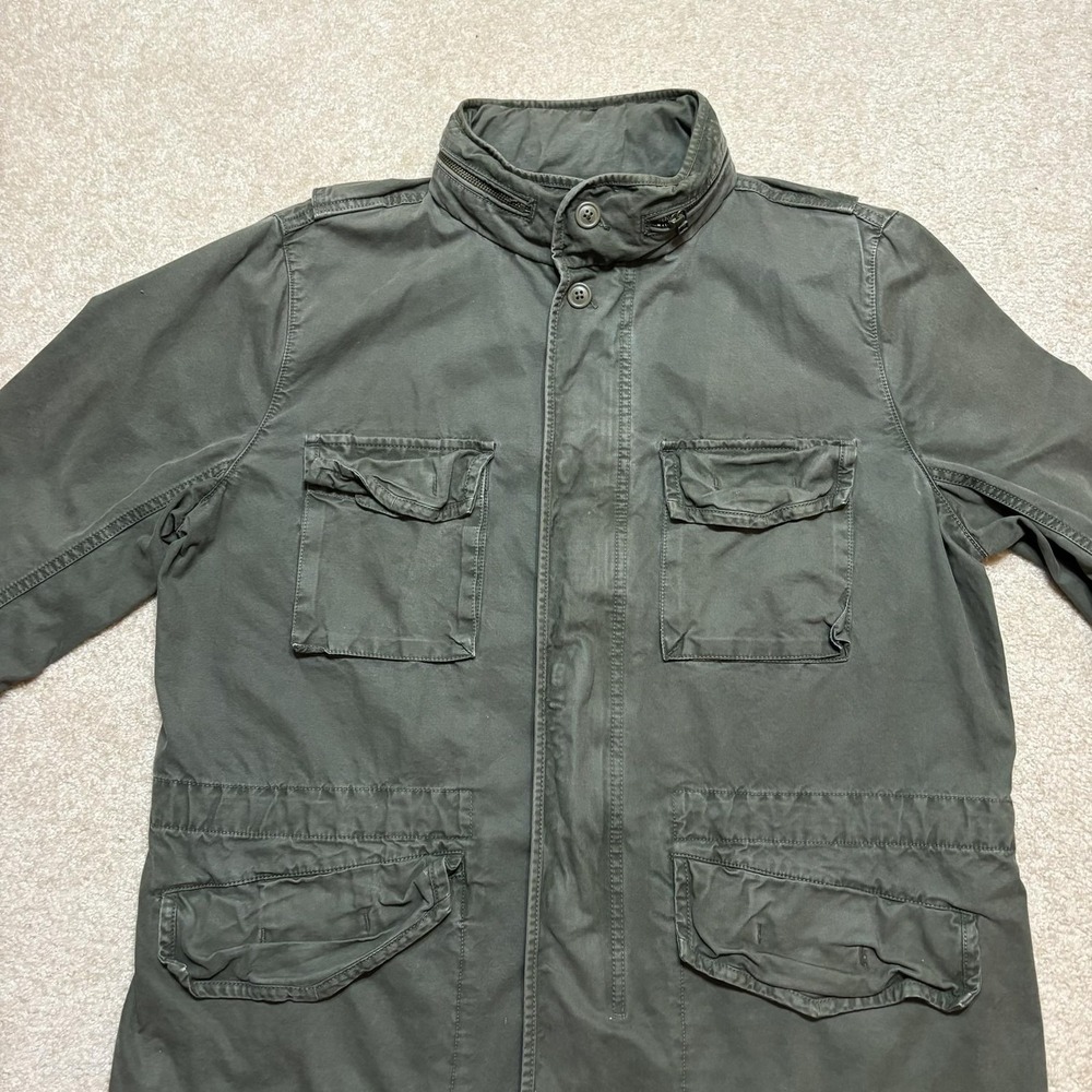 Gap Military Jacket Mens Large Green Fatigue Field Utility Hooded Canvas M-65 - Picture 12 of 16